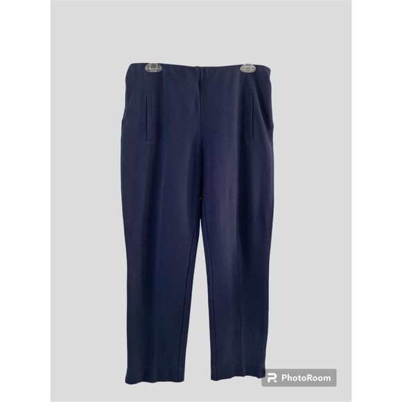 Chico’s Ponte Knit Pull-On Pants Sz 1 (US 8) Navy Style 802992 - Picture 1 of 6